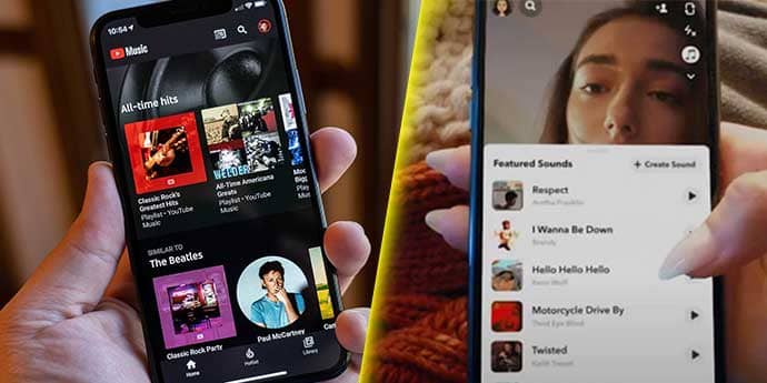 YouTube Music share songs on Snapchat