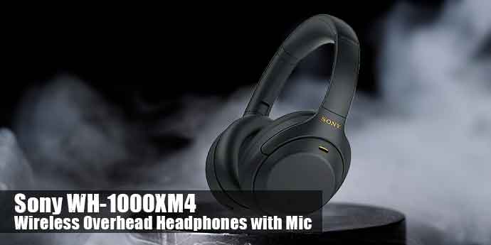Sony WH 1000XM4 Wireless Overhead Headphones with Mic
